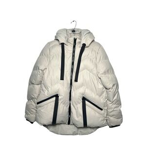 NEW Saint & Sinner Women's Maxy Hooded Puffer Jacket Beige Stone Size Large NWT!